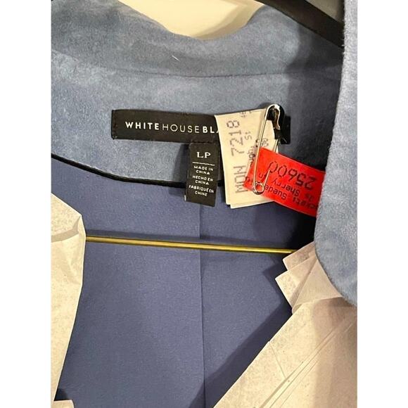 WHBM Soft Blue Drop-Front Suede Jacket Size Large Petite ❄️💙 - Picture 14 of 16